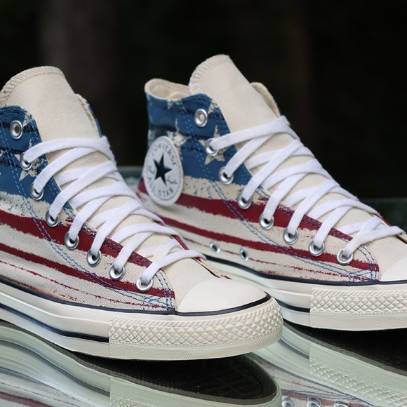 Converse Chuck Taylor All-Star Hi USA Flag Men’s Size 6.5 - Picture 11 of 13